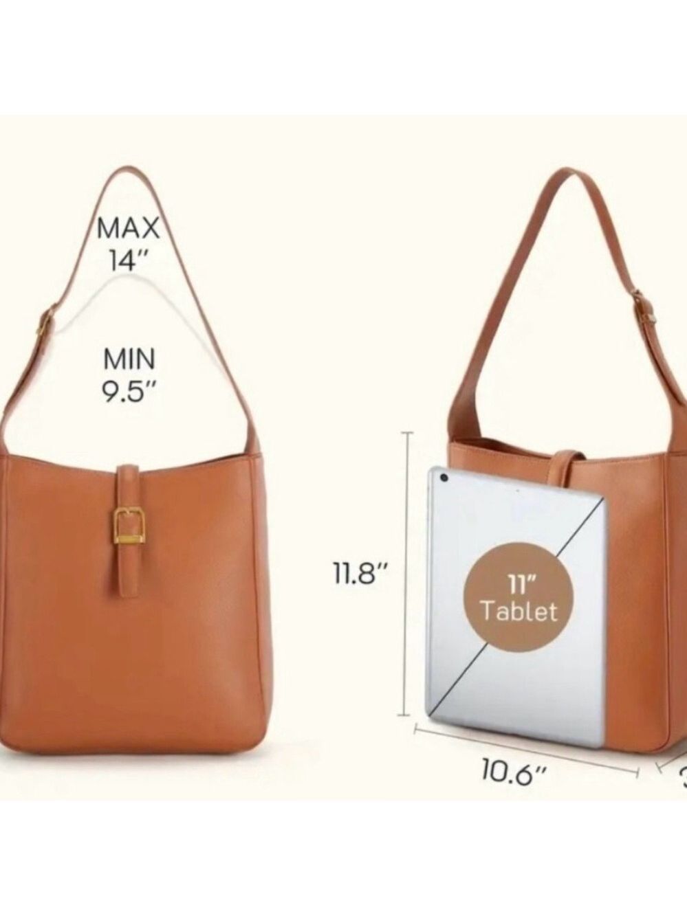 Vegan Leather Shoulder Bag New - Picture 4 of 5